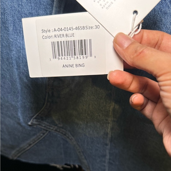 Anine Bing Raw Edge trim mini Denim Skirt - new w/tags! - Picture 7 of 14